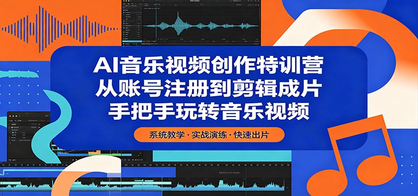 AI音乐视频创作特训营：从账号注册到剪辑成片，手把手玩转音乐视频-百盟网