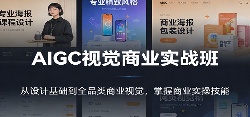 AIGC视觉商业实战班：从设计基础到全品类商业视觉，掌握商业实操技能-百创网