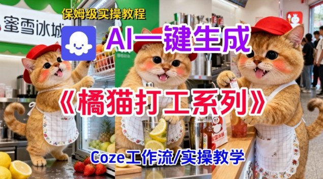 Coze扣子工作流一键生成胖橘猫打工短视频,保姆级实操搭建教学-百创网