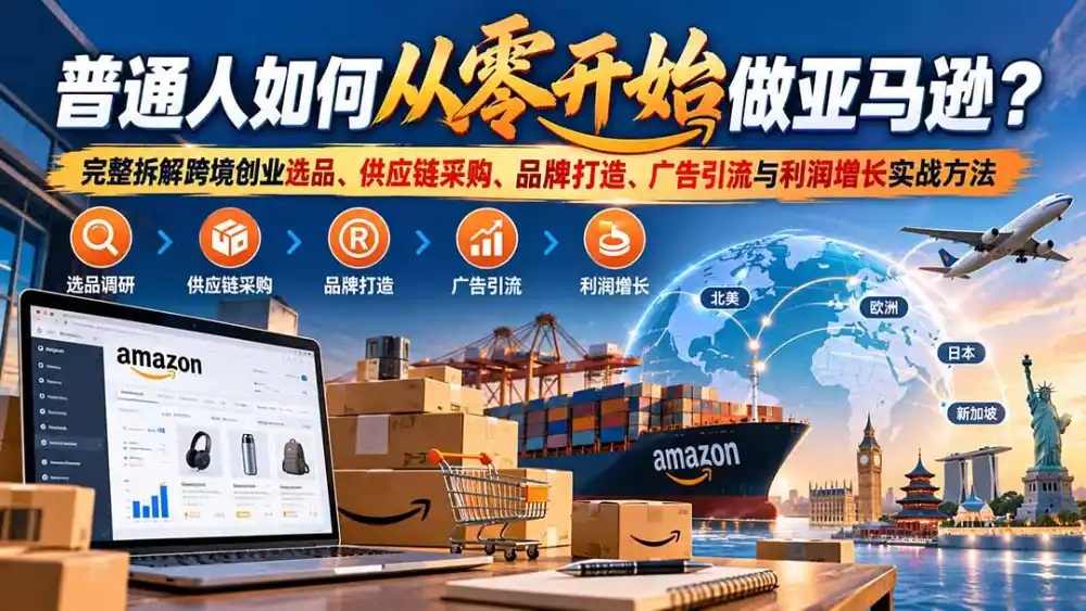 普通人如何从零开始做亚马逊？完整拆解跨境创业选品、供应链采购、品牌打造、广告引流与利润增长实战方法-百盟网