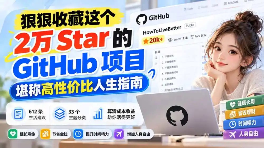 狠狠收藏这个 2 万 Star 的 GitHub 项目,堪称高性价比人生指南。 狠狠收藏这个 2 万 Star 的 GitHub 项目,堪称高性价比人生指南。