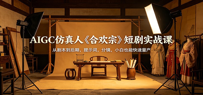 AIGC仿真人《合欢宗》短剧实战课：从剧本到后期，提示词，分镜，小白也能快速量产-百盟网