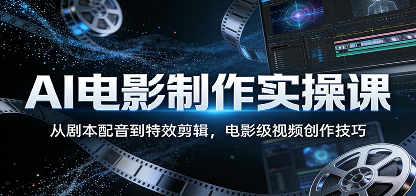 AI电影制作实操课：从剧本配音到特效剪辑，电影级视频创作技巧-百盟网