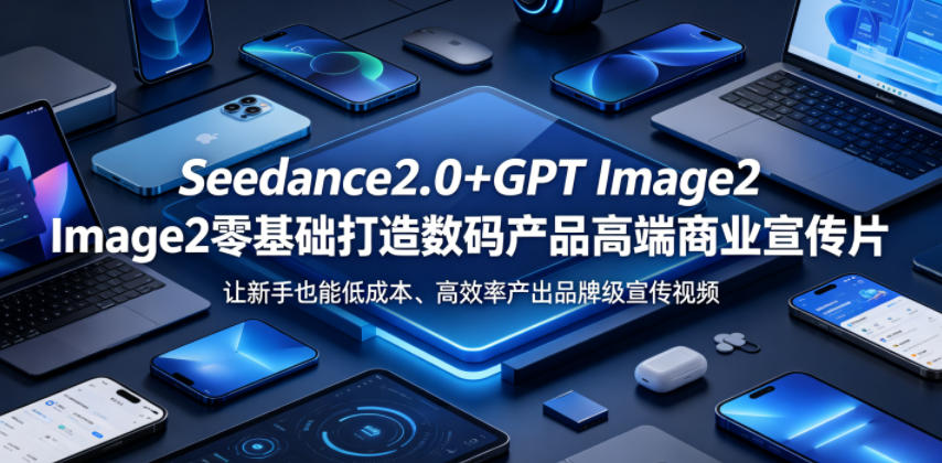 Seedance2.0+GPT Image2零基础打造数码产品高端商业宣传片，让新手也能低成本、高效率产出品牌级宣传视频-百盟网