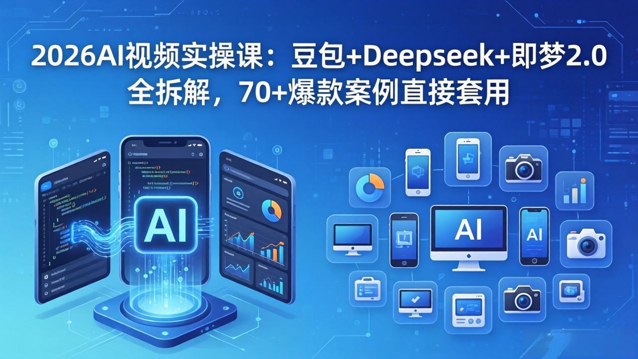 2026AI视频实操课：豆包+Deepseek+即梦2.0全拆解，70+爆款案例直接套用-百盟网