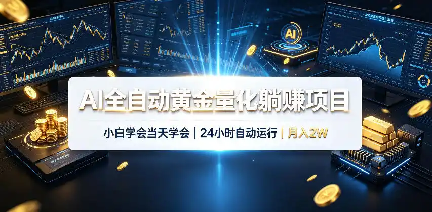 AI全自动黄金量化躺賺项目，24小时自动运行，月入2W！-百盟网