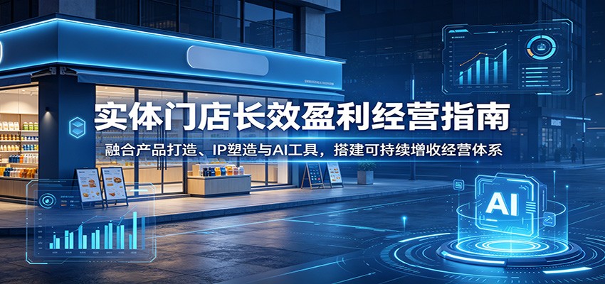 实体门店长效盈利经营指南：融合产品打造、IP塑造与AI工具，搭建可持续增收经营体系-百盟网