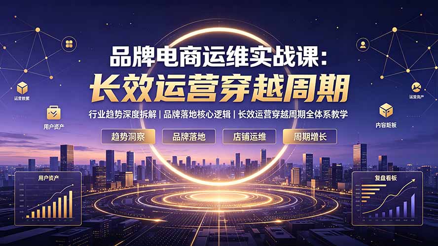 品牌电商运维实战课：行业趋势深度拆解｜品牌落地核心逻辑｜长效运营穿越周期全体系教学-百盟网