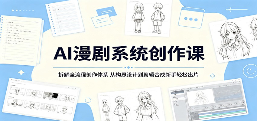 AI漫剧系统创作课：拆解全流程创作体系，从构思设计到剪辑合成新手轻松出片-百盟网