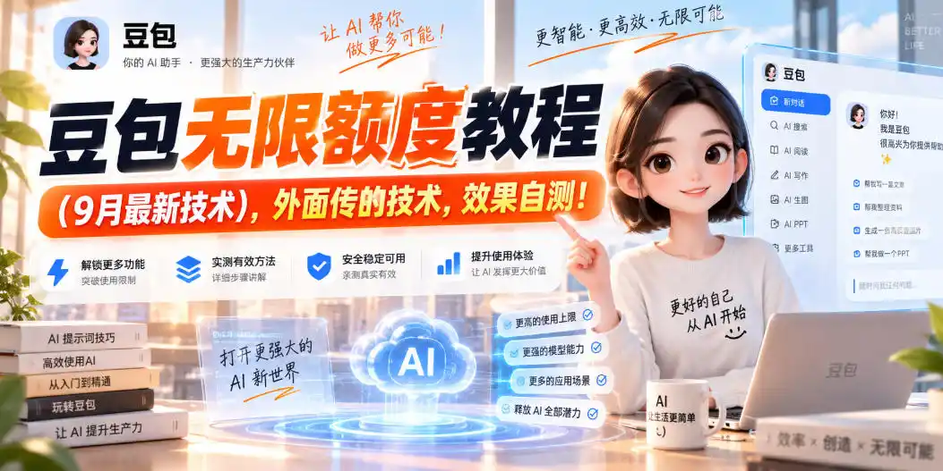 豆包无限额度教程(9月最新技术)，外面传的技术，效果自测！-百盟网