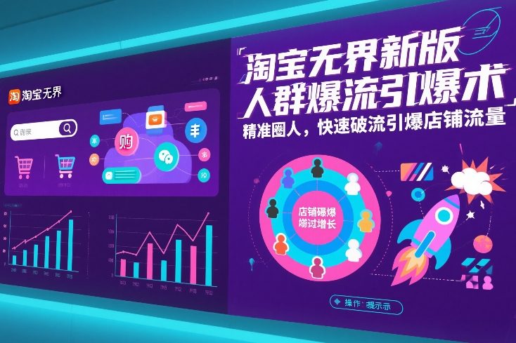 淘宝无界新版人群爆流引爆术，精准圈人，快速破流引爆店铺流量-百创网