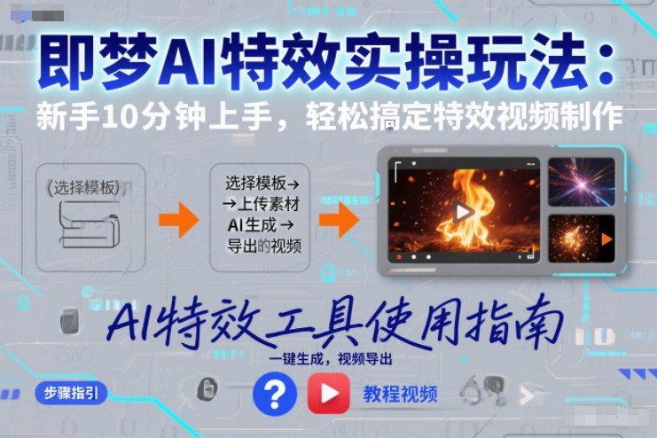 即梦AI特效实操玩法：新手10分钟上手，轻松搞定特效视频制作-百创网