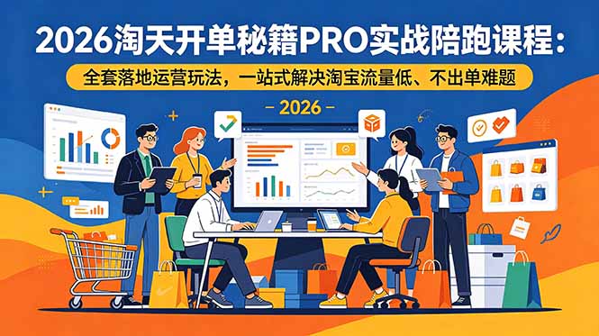 2026淘天开单秘籍PRO实战陪跑课程-更新：全套落地运营玩法，一站式解决淘宝流量低、不出单难题-百盟网