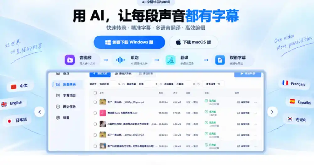 剪映会员不用再开了?视频字幕一键生成加翻译,本地离线运行,完全免费,超快速高精度,字幕大师 剪映会员不用再开了?视频字幕一键生成加翻译,本地离线运行,完全免费,超快速高精度,字幕大师