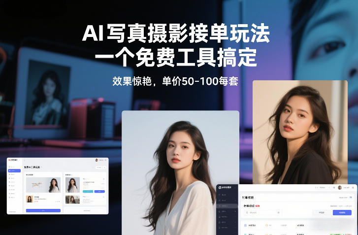 AI写真摄影接单玩法，一个免费工具搞定，效果惊艳，单价50-100每套-百创网