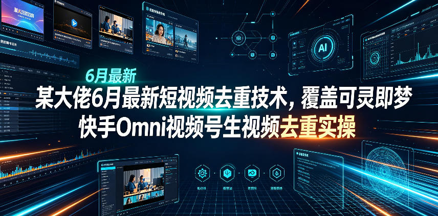 某大佬6月最新短视频去重技术，覆盖可灵即梦快手Omni视频号生视频去重实操-百盟网