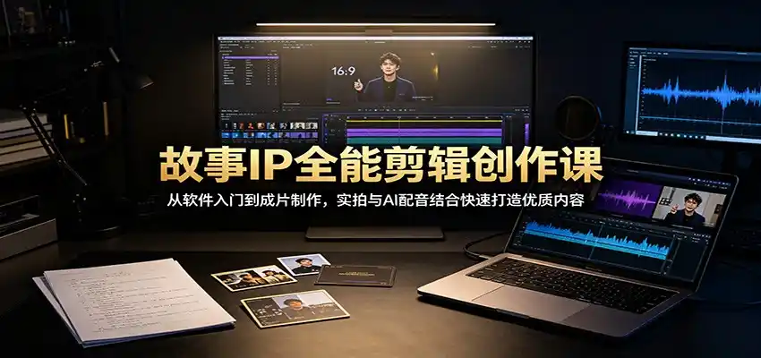 故事IP全能剪辑创作课：从软件入门到成片制作，实拍与AI配音结合快速打造优质内容-百盟网