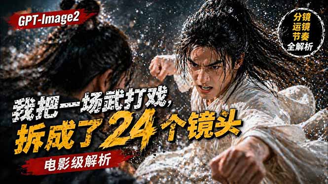 用GPT-Image2，把一段武打对决拆成24个连续镜头，从人物建立、动作衔接、运镜节奏，到情绪爆发-百盟网